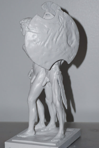 Achilles Patroclus Statue, White Matte Greek Mythology Sculpture, Classical Decor