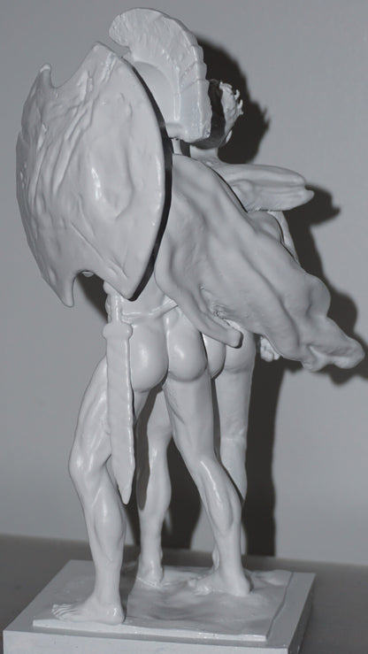 Achilles Patroclus Statue, White Matte Greek Mythology Sculpture, Classical Decor
