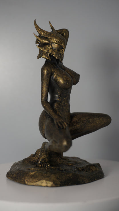 Daedric Dragon Hunter Woman Statue Mature Version