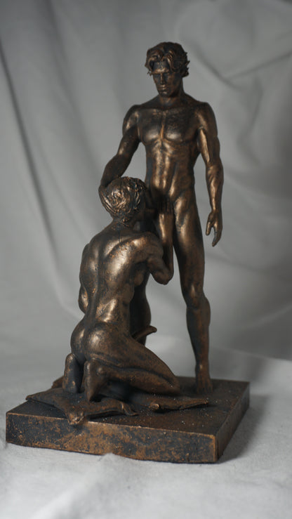 The Embrace of two Adult Mature gay Fine Art Statue