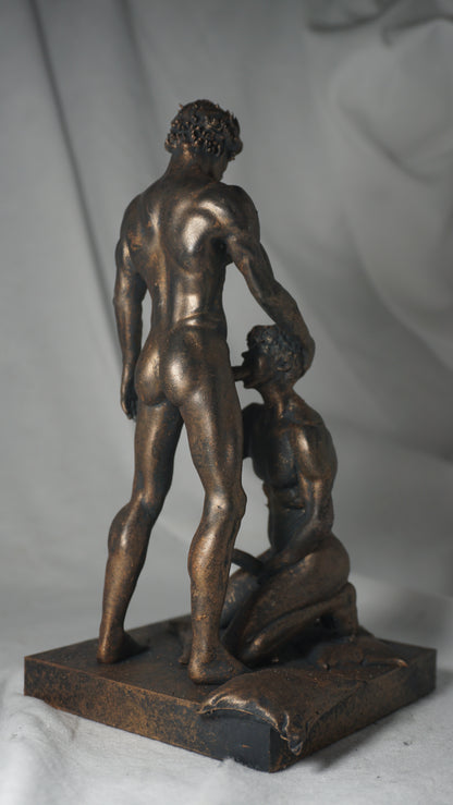 The Embrace of two Adult Mature gay Fine Art Statue