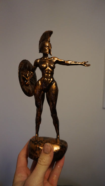 Greek Spartan Warrior Woman Figurine