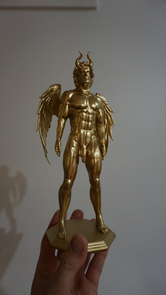 Winged Demon Statue | Nude Male Demon Sculpture | Gothic Fantasy Figure | Dark Angel Statue | Occult Gothic Decor | Demon Art Sculpture