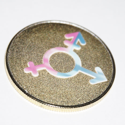 Transgender Symbol Coin | Trans Pride Collectible Coin | Transgender Gift | LGBTQ Pride Token | Trans Symbol Keepsake | Pride Coin