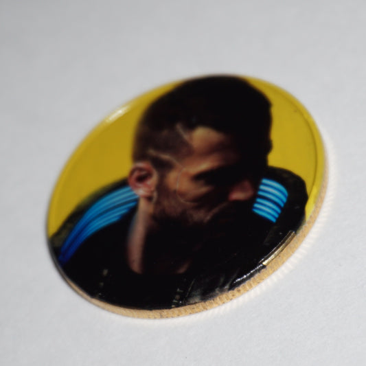 Male V Cyberpunk Collectible Coin | Night City Mercenary Coin | Cyberpunk 2077 Inspired Gaming Token | Futuristic RPG Gamer Gift