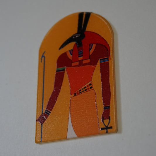 Set Egyptian God Stained Glass Acrylic Art | Ancient Egypt Window Panel | Seth God Wall Decor | Egyptian Mythology Art | Gothic Acrylic Decor
