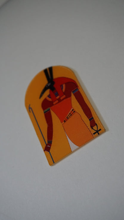 Set Egyptian God Stained Glass Acrylic Art | Ancient Egypt Window Panel | Seth God Wall Decor | Egyptian Mythology Art | Gothic Acrylic Decor