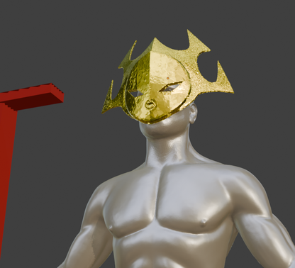 Oni Inspired Mask, Ashi Spirit Face Piece In Organic Pla, Handmade Design