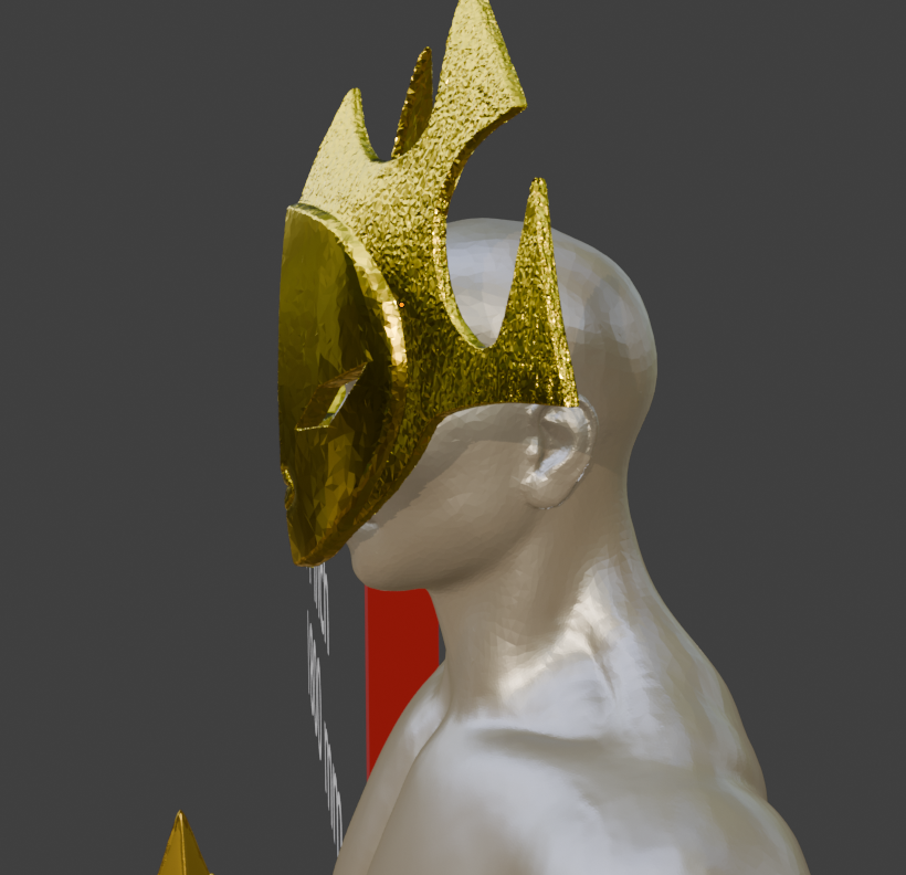 Oni Inspired Mask, Ashi Spirit Face Piece In Organic Pla, Handmade Design