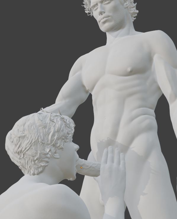 The Embrace of two Adult Mature gay Fine Art Statue