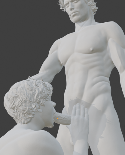 The Embrace of two Adult Mature gay Fine Art Statue