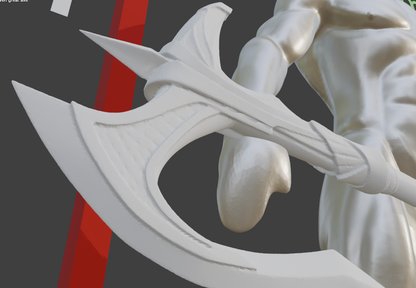 Miniature Elven Battle Axe, 1:6 Scale ABS Resin Miniaturized Display Piece