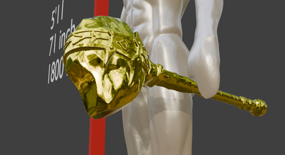 Stalhrim Mace Replica, Mini Miniature Format, ABS Resin