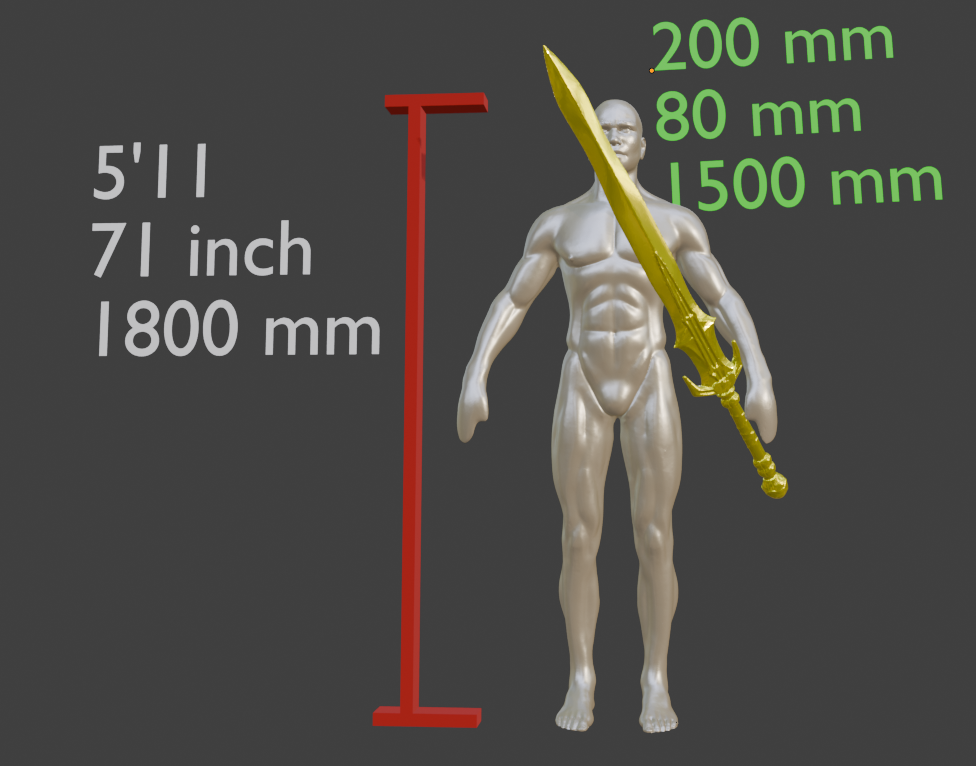Stalhrim Great Sword Miniature, ABS Resin, Tabletop Display Option