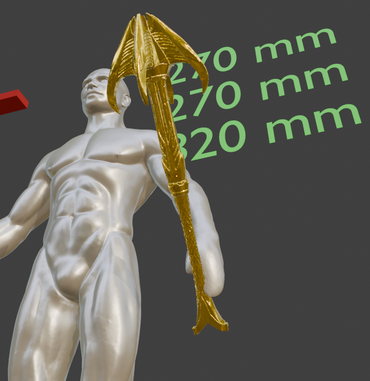 Miniature Elven Mace, ABS Resin Miniature, 1:2 to 1:16 Scale Options