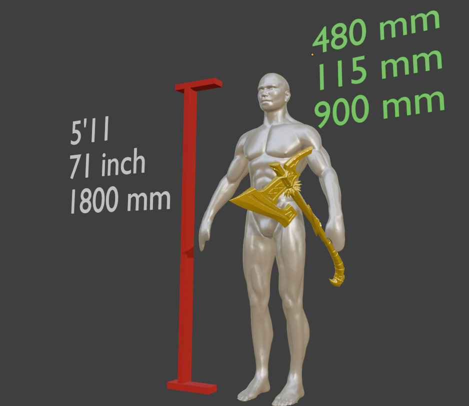 Nordic War Axe Miniature, 1:12 Scale ABS Resin Tabletop Display