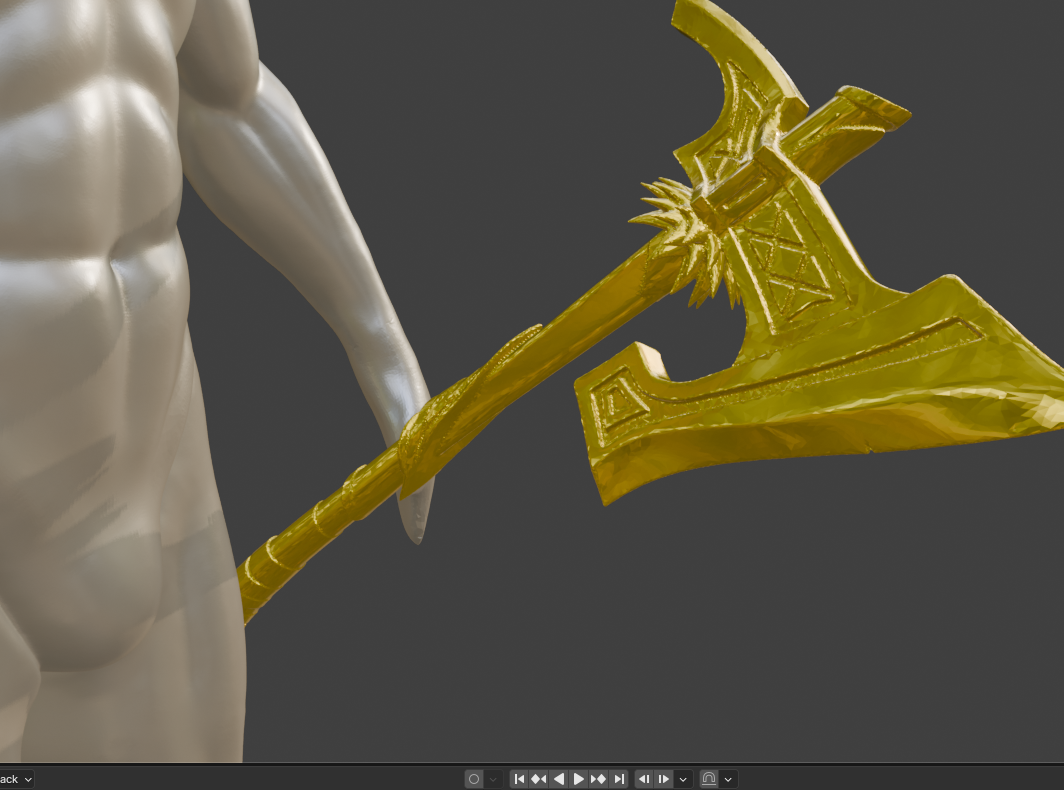 Nordic War Axe Miniature, 1:12 Scale ABS Resin Tabletop Display