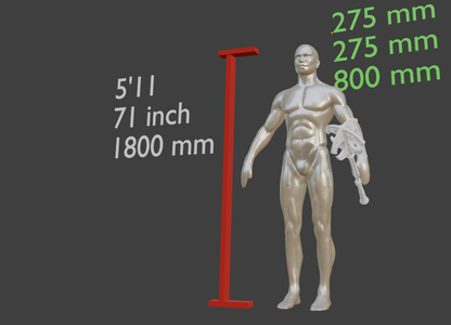 Miniature Nordic Mace, 1:12 Scale ABS Resin Miniature Format