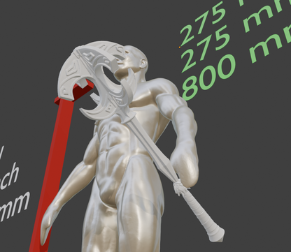 Miniature Nordic Mace, 1:12 Scale ABS Resin Miniature Format