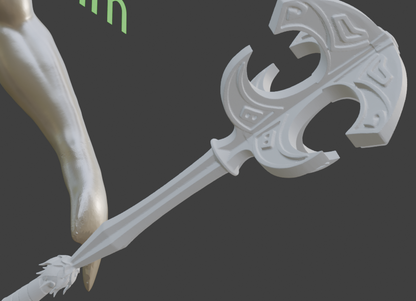 Miniature Nordic Mace, 1:12 Scale ABS Resin Miniature Format