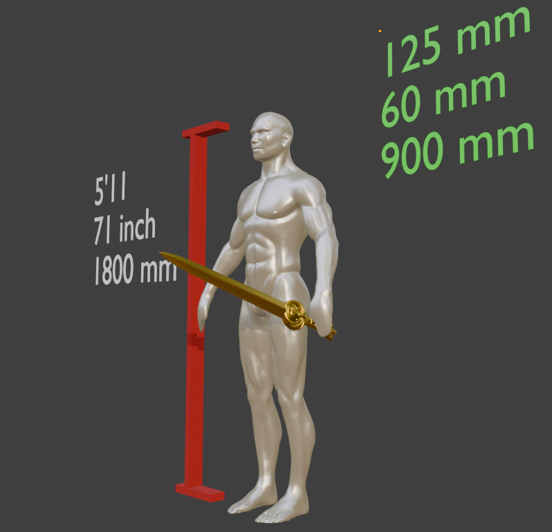 Mini Nightingale Sword, Miniature Abs Resin Display Prop