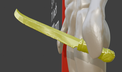 Miniature Bloodstained Dagger, ABS Resin Miniature, 1:2 to 1:16 Scale