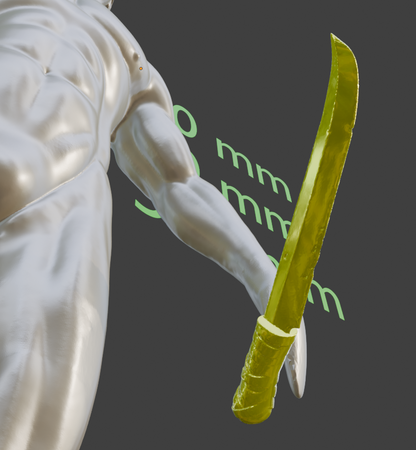 Miniature Bloodstained Dagger, ABS Resin Miniature, 1:2 to 1:16 Scale