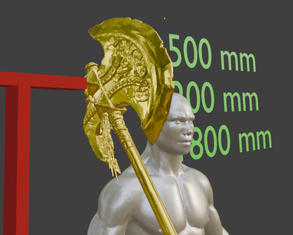 Godfrey Axe Miniature, 1:6 Scale ABS Resin, Display or Tabletop Game Prop