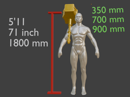 The Battle Hammer Non functional Durable Plastic Replica Cosplay Piece