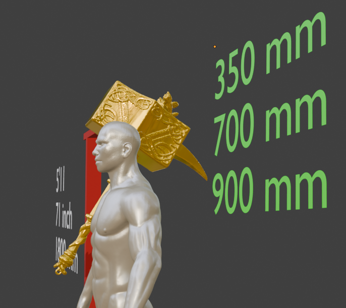 Battle Hammer Miniature, 350X700X900 Mm Scale Options, Abs Resin