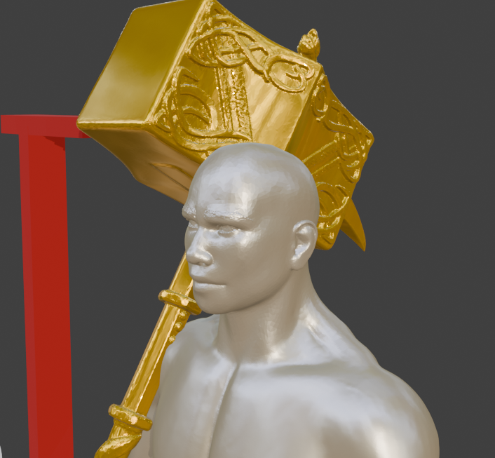 Battle Hammer Miniature, 350X700X900 Mm Scale Options, Abs Resin