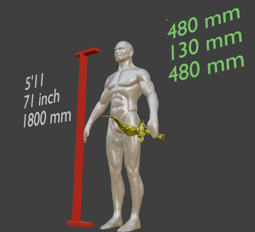 Miniature Scorpion Dagger, 1:16 Scale Miniature Format