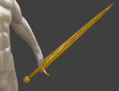 Miniature Broad Sword, Miniature Format ABS Resin, Tabletop Display