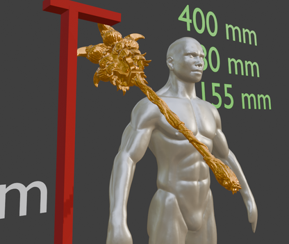 Beastclaw Great Hammer Miniature, ABS Resin, Tabletop Display