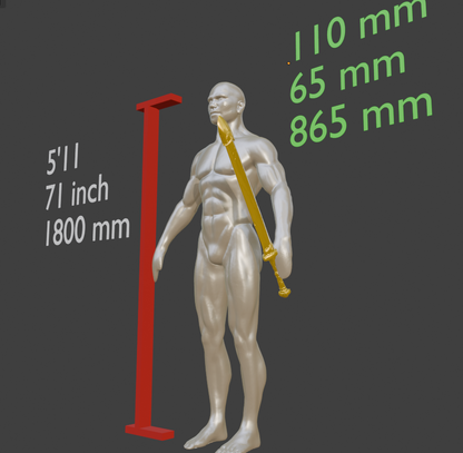 Stone-Sheathed Sword Non functional Durable Plastic Replica Cosplay Piece