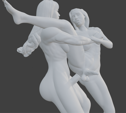 Transgender "Side Love" Erotic Art Sculpture and figurine