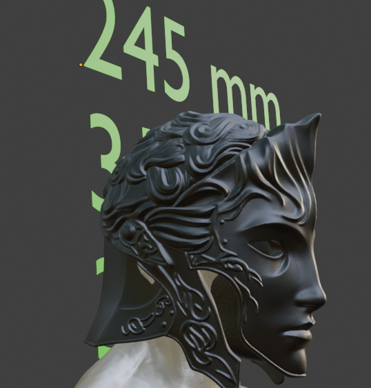 Twinned Helm Replica Miniature, ABS Resin Craft, 1:2 to 1:16 Scales