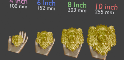 Lion Head Wall Decor, Floral Resin Sculpture, Majestic Wall Hanging