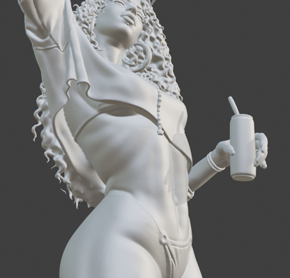 Female Gamer Bust, Miami Crime Game Inspired Cover Girl Statue, Collector Display Decor