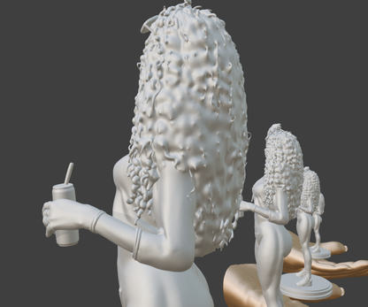 Female Gamer Bust, Miami Crime Game Inspired Cover Girl Statue, Collector Display Decor