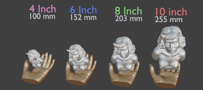 Demon Woman Bust, Horned Female Sculpture in Multiple Colors & Sizes