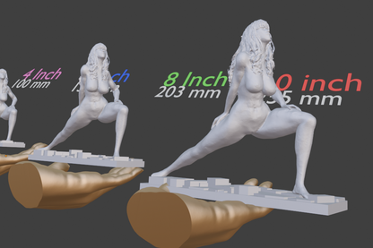 Yoga Woman Statue, White & Bronze Female Yoga Sculpture, Meditation Figurine