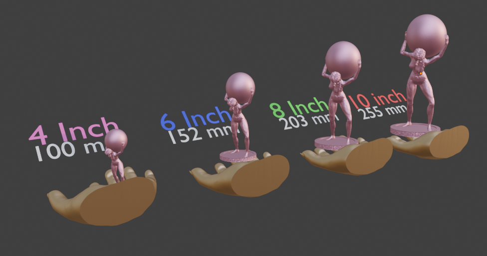 Female Atlas Statue: Antique Pink Woman Carrying Globe Sculpture, 4"-40" Sizes