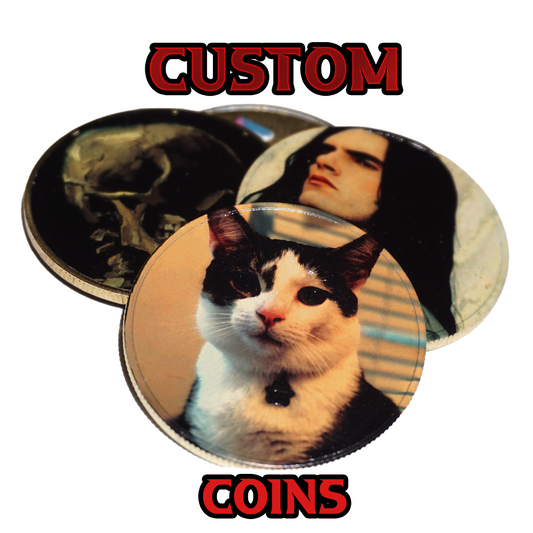 Custom Engraved Brass Coin Photos and text