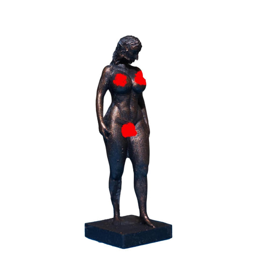 Watcher of the Night – Nude Woman in Owl Mask Statue