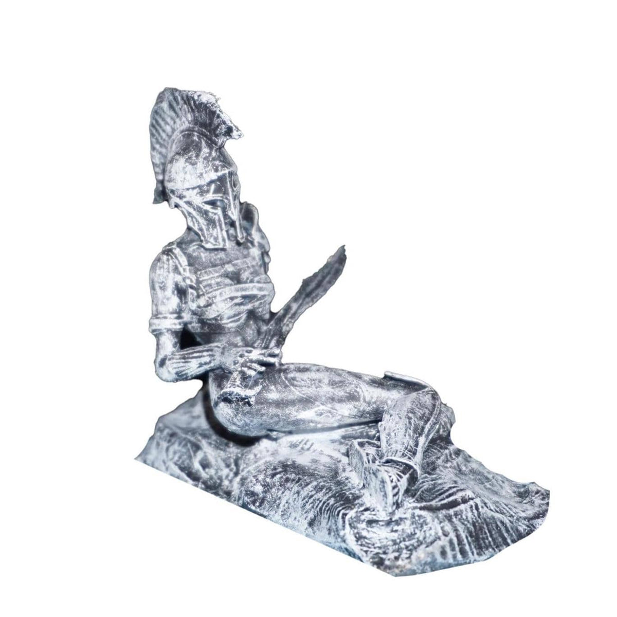 Spartan Warrior Statue, Antique Gold & White Hand-Painted Figurine