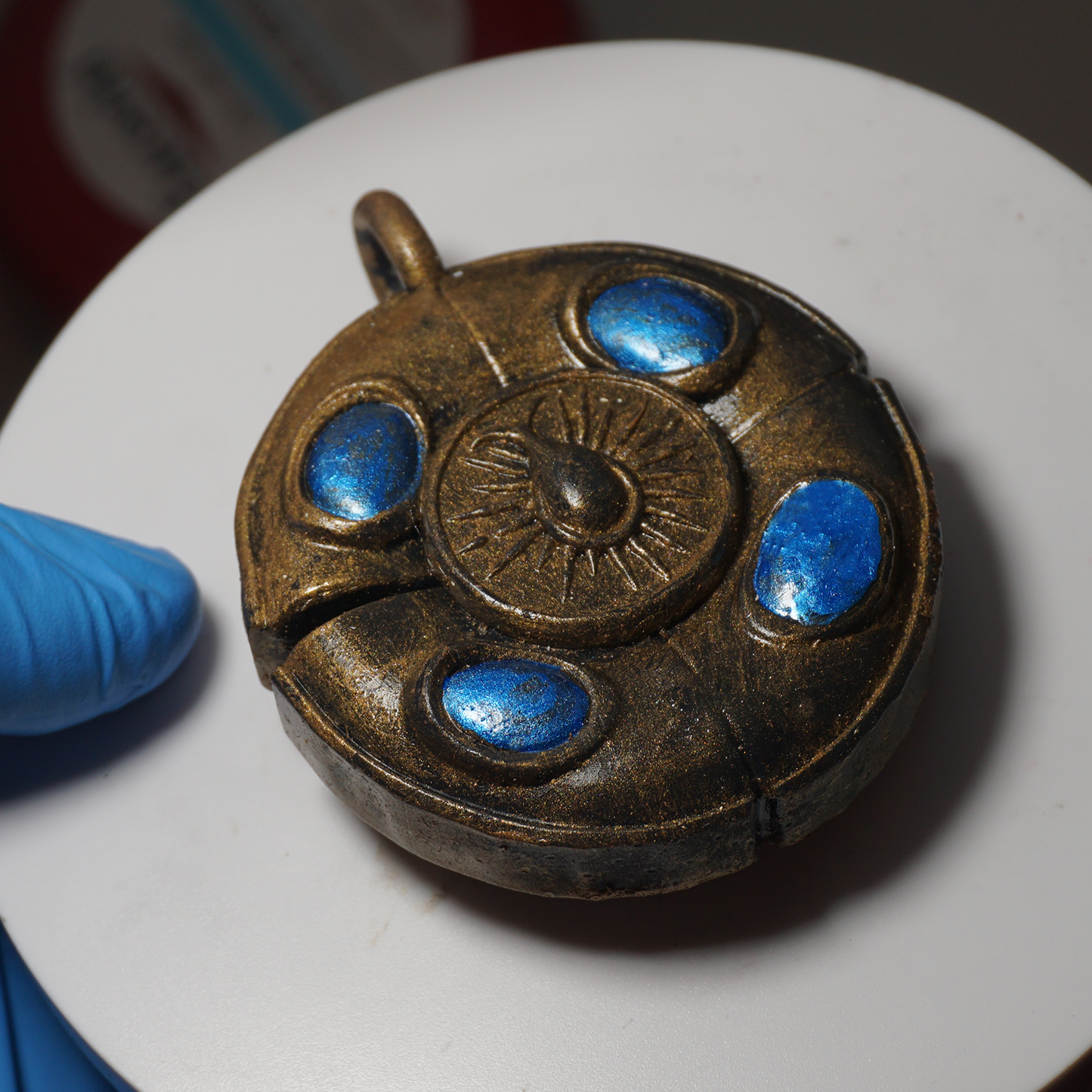 Cerulean amber Talisman Jewelry piece