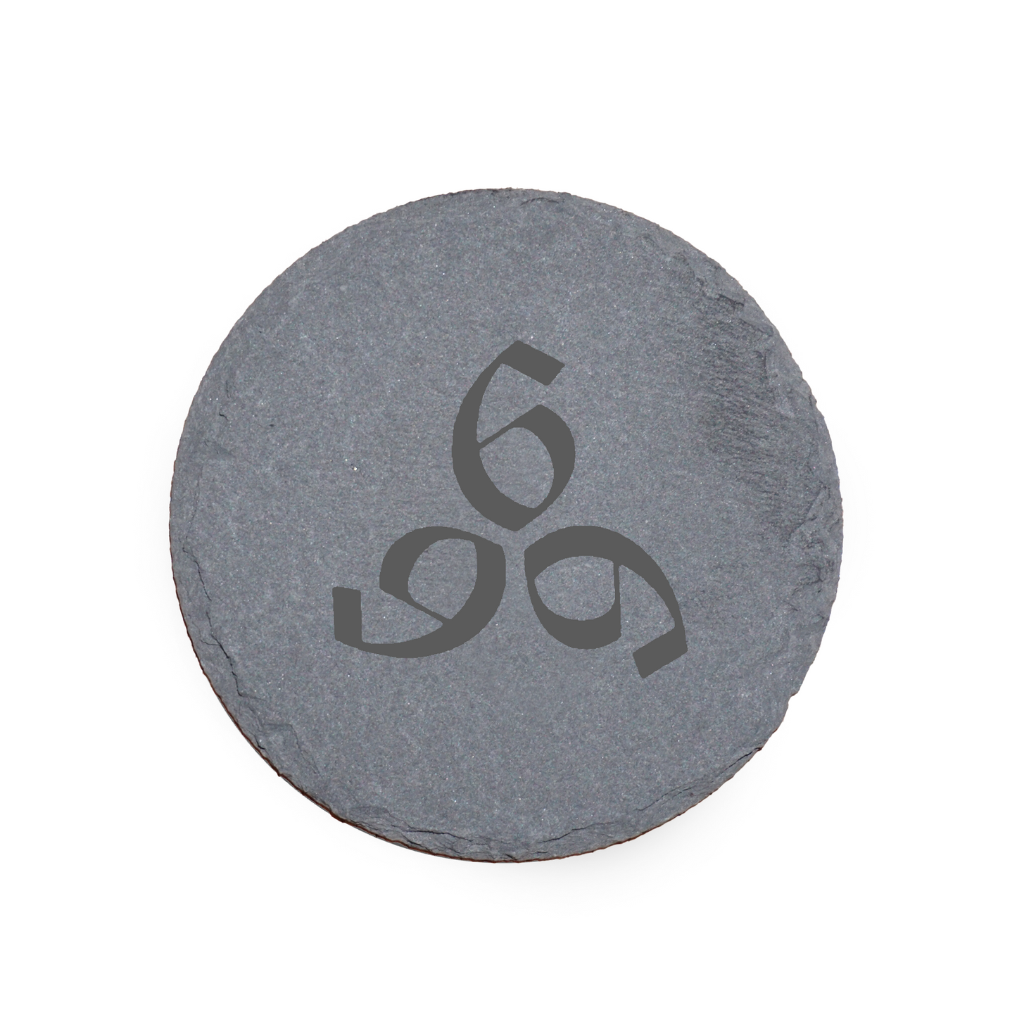 666 Mark of the beast Slate Coaster Anti Slip Legs Laser Engraved