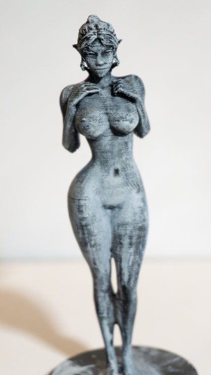 Elf Fantasy Figurine, Female Statue, 3D Printed PLA
