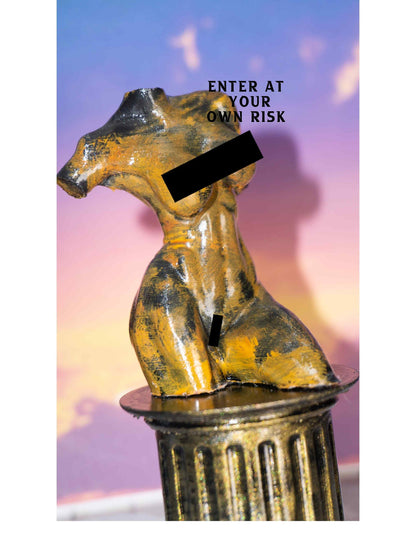 Female Sculpture Statue, 3D Printed Tabletop Decoration, Glossy Finish